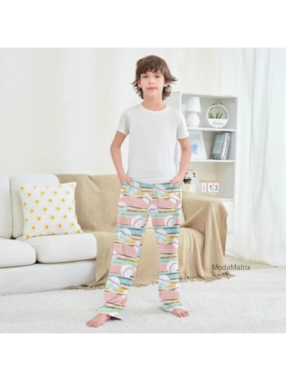 Girls Pajama Pants Soft Elastic Waist Lounge Sleep Bottoms